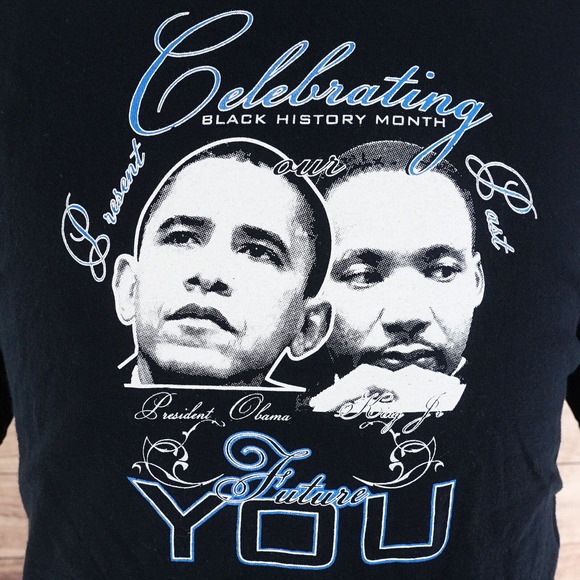 CELEBRATING BLACK HISTORY MONTH MARTIN LUTHER KING BARACK OBAMA TSHIRT XL - Picture 3 of 6